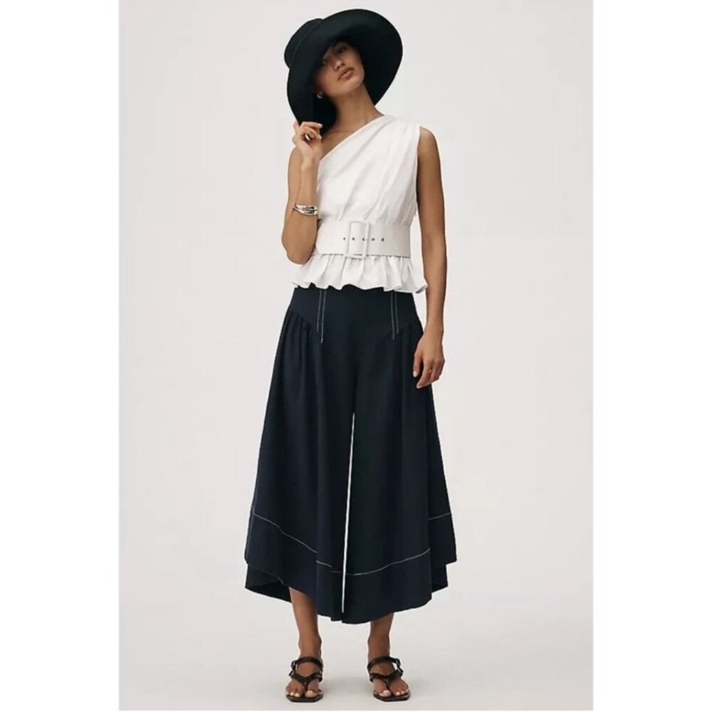 *By Anthropologie Linen Extended Waist Pants - Picture 2 of 5